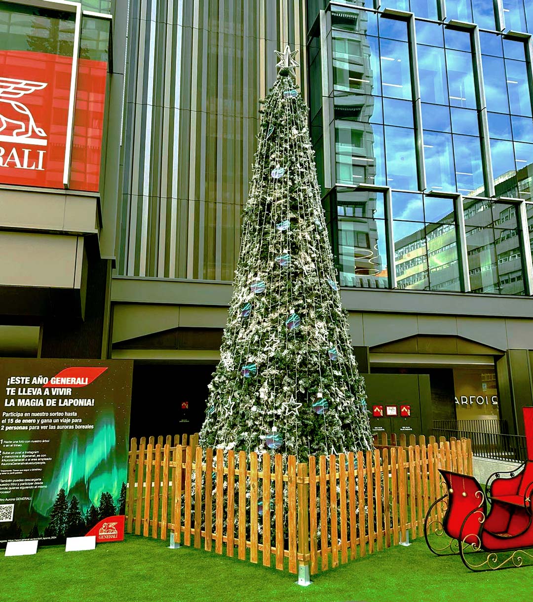 Producción de activación de Árbol Generali para Navidad en Madrid